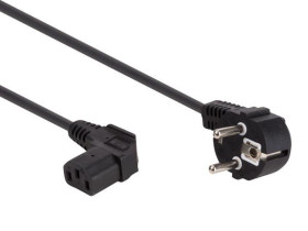 Velleman Power cord black cee 7/7 90° + c13 90° l=2.5 m h05vv-f 3g1.0 mm²