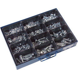 Affix Locking Screws/Nuts In Steel Case - 300 Piece