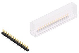 Pin header, 15 pole, pitch 2.54 mm, angled, black, SLLP5SMD03815SSM