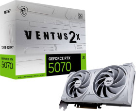 MSI Karta graficzna Nvidia GeForce RTX 5070 GeForce RTX5070 VENTUS 2X OC White 12 GB GDDR7 RAM PCIe x16 HDMI® 2.1, Displ