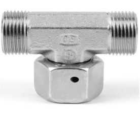 Złączka hydrauliczna, Złacze A: Stożek męski 24° DIN, Złacze B: Stożek męski 24° DIN, Stal, 250bar