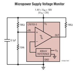 Micropower, Low Voltage Comparator with 400mV Reference