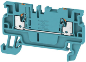 Through terminal block, push-in connection, 0.5-1.5 mm², 2 pole, 17.5 A, 6 kV, blue, 1552820000