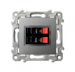 SZAFIR Gniazdo głośnikowe podwójne szary mat GG-2Z/m/70