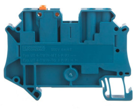 Złączka przelotowa 3-przewodowa z odłącznikiem nożowym 4mm2 niebieska UT 4-TWIN-MT P/P BU 3073021 /50szt./