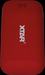 PB2 RED Charger, Li-ion, portable, 2 slot, Micro USB, red