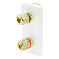 Moduł 1/2 - 2 gniazda RCA Audio Stereo - biały - kompatybilny z ramkami Tawoia Glass