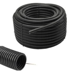 Peszel z Pilotem Rura Karbowana do kabli 25/19mm Wytrzymała 750N Czarna 50M