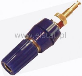 Gniazdo lab. M6 niebieski 10A 4mm + zacisk