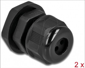 60373 Cable Gland PG9 for round cable with 3 cable entries bk 2 pcs