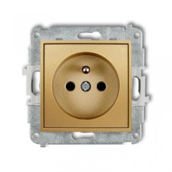ICON Mechanizm gniazda pojedynczego z uziemieniem 2P+Z (przesłony torów prądowych) złoty 29IGP-1zp