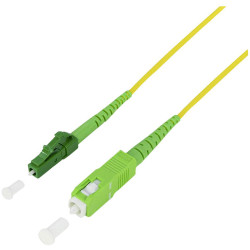 LogiLink FPSLS10 Fibreglass FO Cable Yellow 10 m SC-LC APC 9/125 &#xB5; Singlemode
