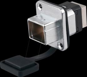 IC06-R303 RJ45 coupler, RJ45 jack on both sides, metal