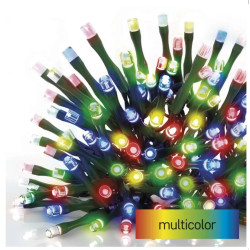 EMOS Lampki choinkowe Classic 240 LED 24m multikolor, ziel. przew., IP44, timer