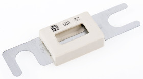 Bezpiecznik samochodowy, 50A kolor Szary, biały, Littelfuse 80V dc