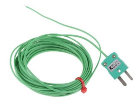 Termopara typ K do +250C 5m kabel 5m, Teflon PFA EN 60584-3:2008, IEC 584-3