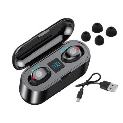 Słuchawki bluetooth LTC czarne bezprzewodowe douszne + powerbank