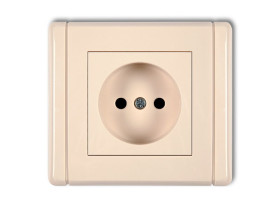 FLEXI Gniazdo pojedyncze bez uziemienia (przesłony torów prądowych) beżowy 1FGP-1p KARLIK