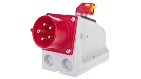 Wtyczka Odbiornikowa Kombi 16A 5P 400V Czerwona Ip44 615-6W