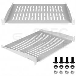 Półka stała do szafy RACK 19" 1U 350mm szara NEKU