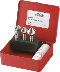 Zestaw wierteł SAM Stal szybkotnąca 4 szt. Zestaw wierteł stożkowych