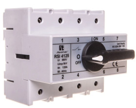 Rozłącznik izolacyjny 4P 125A z pokrętłem na rozłączniku czarnym RSI-4125W02
