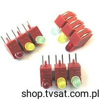 LED-3mm-BAR LED 3mm Red/Yellow/Green in Case THT MENTOR