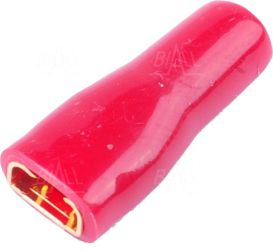 ZKF-2.5mm2-6.3R Konekt. żeński złocony, czerw. osłonka