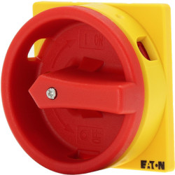 Rotary handle, lockable, (L x W x H) 100 x 65 x 65 mm, red/yellow, for T0, T3, P1, 057892
