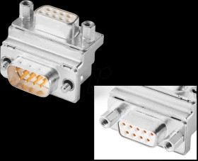 6AV6671-8XD00-0AX0 90 degree angle adapter, 1:1, male, female, 9-pin