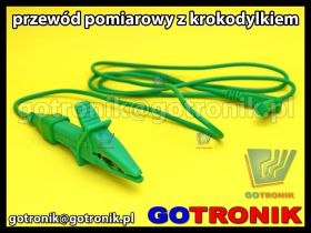 Przewód pomiarowy 120cm z krokodylem zielony