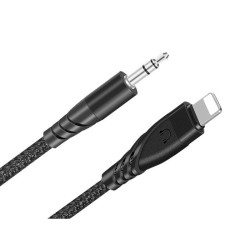 Kabel Lightning - Wt. Jack 3,5 Adapter, Apple iPhone, Czarny 1m