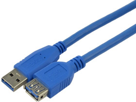 Kabel przedłużacz USB 3.0 A (wtyk / gniazdo) niebieski 1,8m