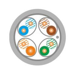 Kabel FTP kat.6A F/FTP 4x2x0,57 Dca jasnoszary LSOH Alantec /500m/