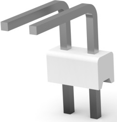 Pin header, 2 pole, pitch 2.54 mm, angled, natural, 3-644457-2