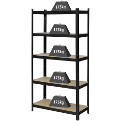 Toolcraft KCT20CP Heavy Duty Shelving 175kg 900x1800x400mm Metal/Fibreboard
