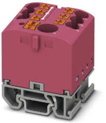 Distribution block, push-in connection, 0.14-4.0 mm², 7 pole, 24 A, 8 kV, pink, 3274183