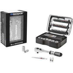 Matador 21550001 SMARTY-Box Bit Set: Compact Magnetic 72-Teeth Ratchet