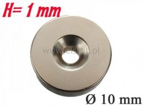 Magnes neodymowy okrągły 10x3mm + otwor 6/3mm