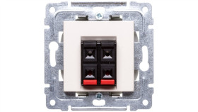 Dante Gniazdo Głośnikowe Podwójne Krem 450371