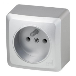 BERG Gniazdo pojedyncze n/t GNT 2P+Z srebrne 3733-06
