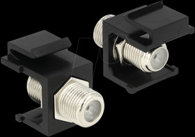 86350 Keystone module F socket > F socket, black