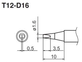 T12-D16 grot płaski 1,6mm