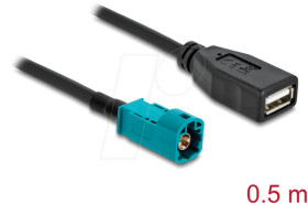 90702 HF cable, HSD Z plug to USB 2.0 Type A socket