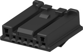 Socket, unequipped, 7 pole, straight, 1 row, black, 1318801-1