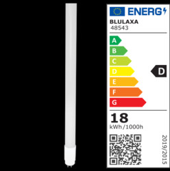 LED lamp, G13, 18 W, 2750 lm, 240 V (AC), 6500 K, 300 °, dull, cool white, D, 48543