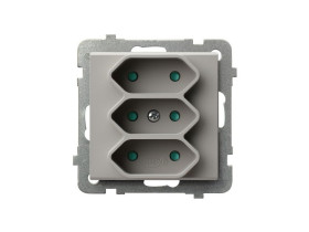 SONATA Gniazdo potrójne EURO z przesłonami kaszmirowy GP-3RP/m/82 OSPEL