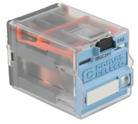 Przekaźnik mocy 24V dc DPDT Releco 1.5W, Wciskane 63 Ω Otwór przezierny