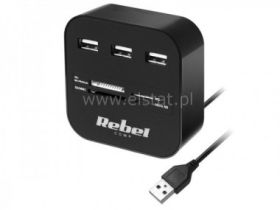 USB HUB 2.0 3 portowy z czytnikiem kart pamięci