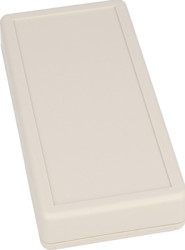 ABS handheld enclosure, (L x W x H) 130 x 65 x 25 mm, light gray (RAL 7035), IP54, 1599BSGYBAT